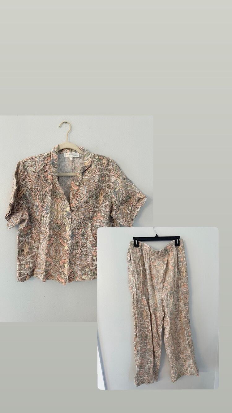 Chelsea and Theodore Linen Two Piece Lounge Set L